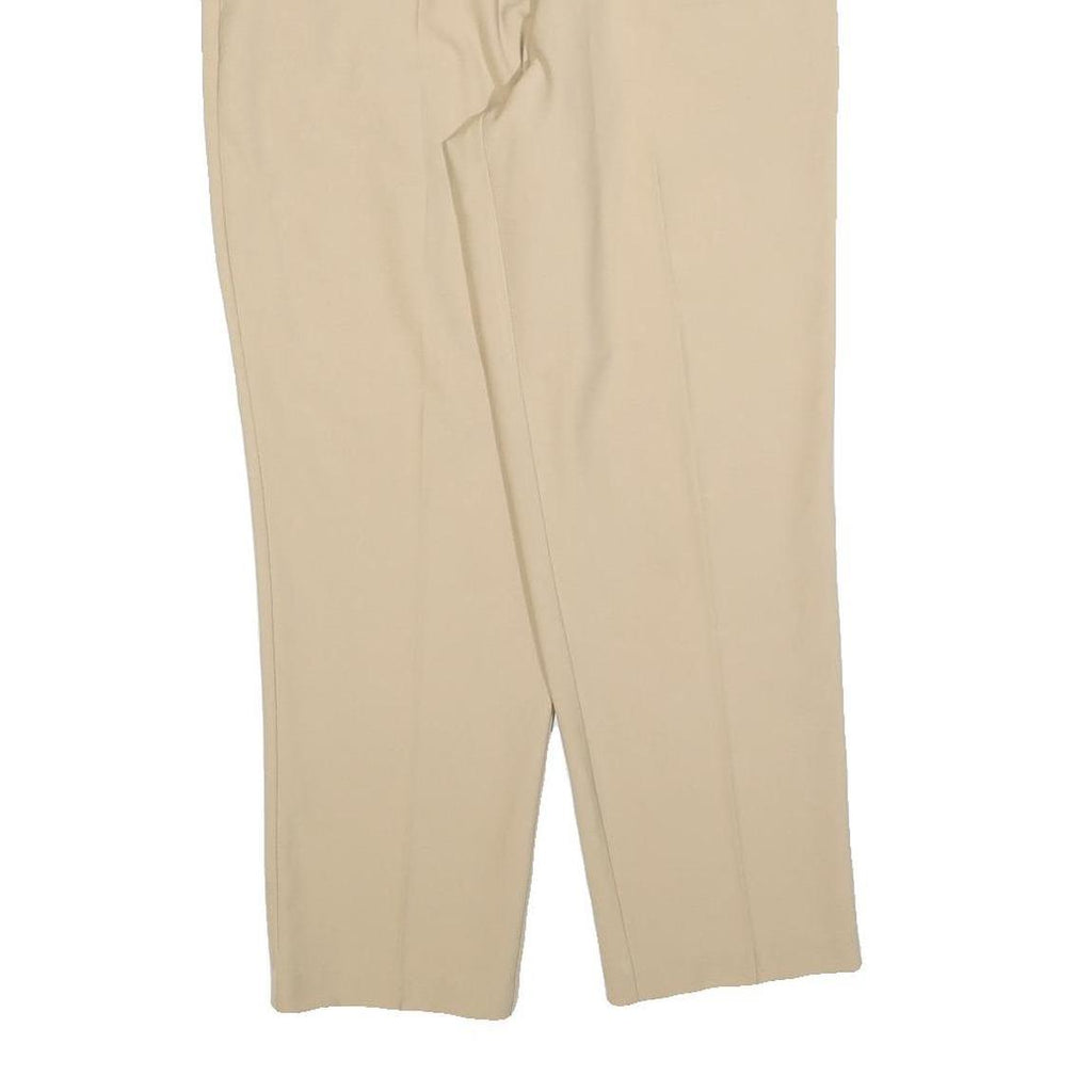 SPENGLER Womens Beige Regular Fit Straight Leg Trousers W27 L25 Polyester Zip