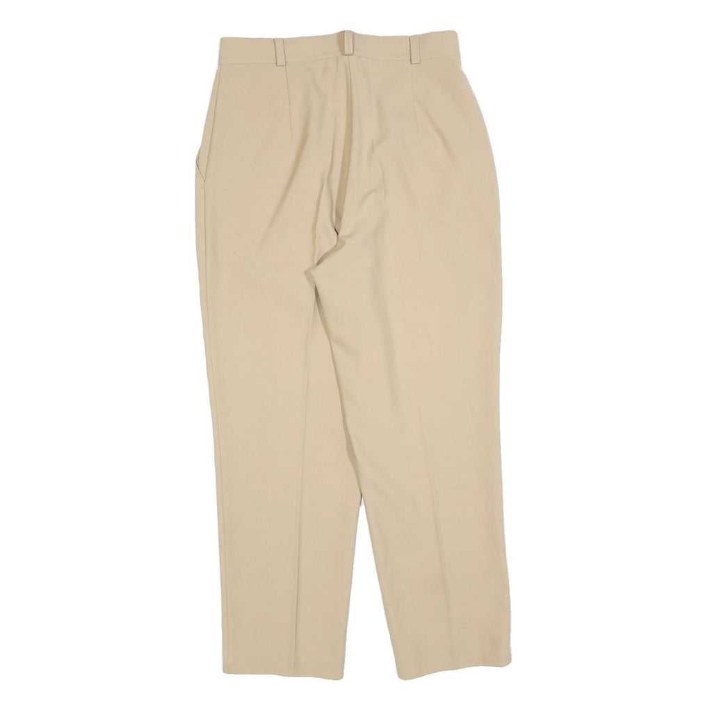 SPENGLER Womens Beige Regular Fit Straight Leg Trousers W27 L25 Polyester Zip