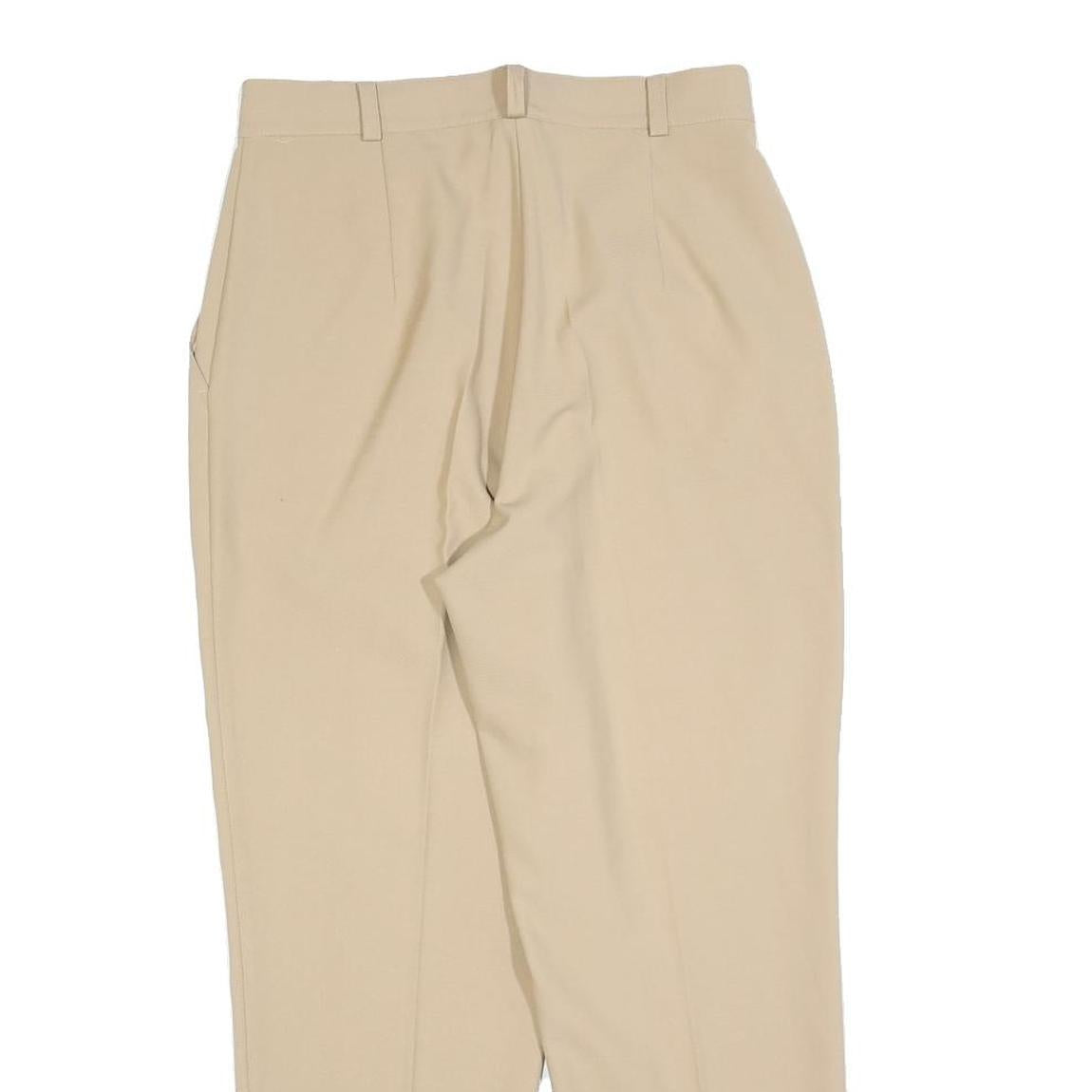 SPENGLER Womens Beige Regular Fit Straight Leg Trousers W27 L25 Polyester Zip