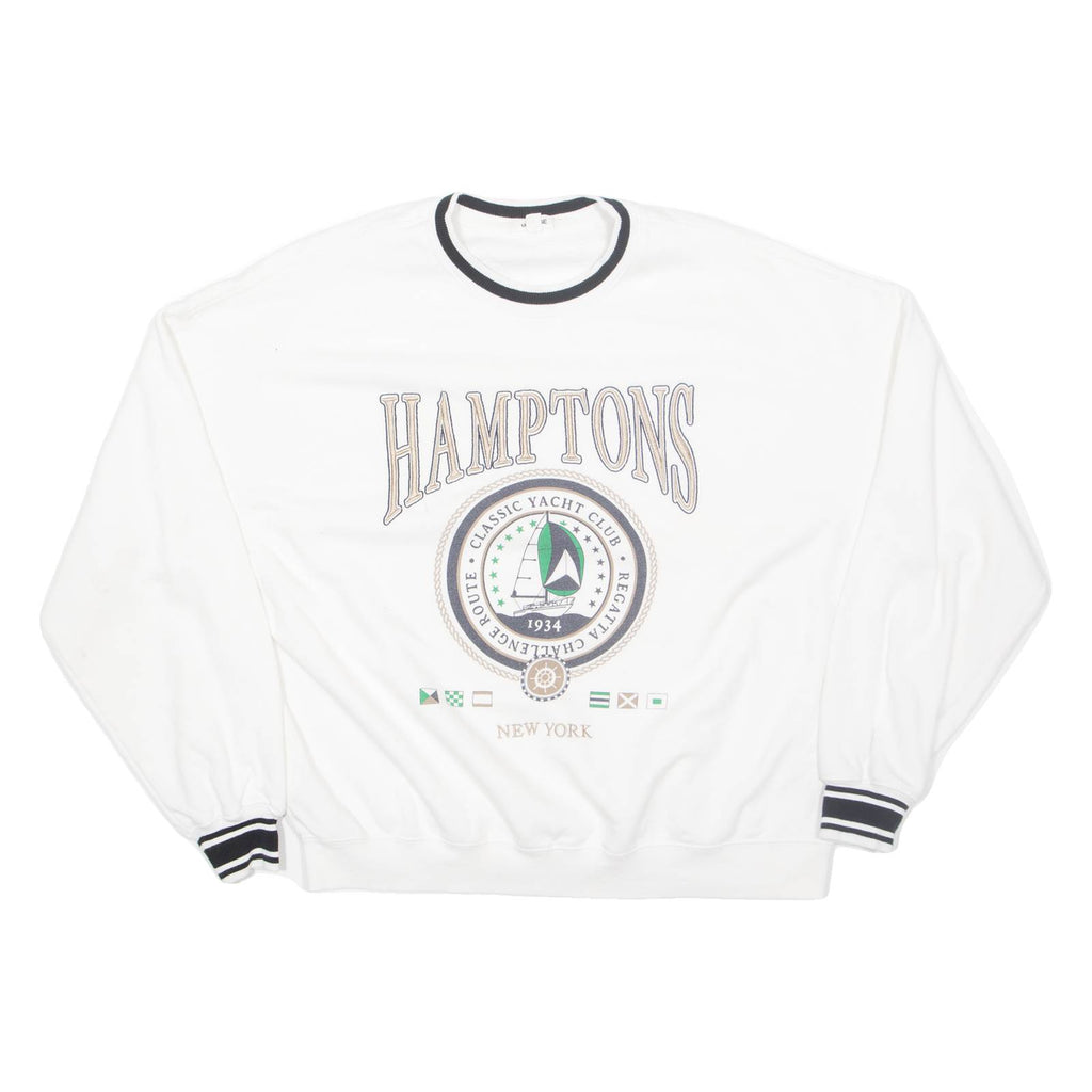 GARAGE Hamptons Yacht Club Womens Sweatshirt White USA M