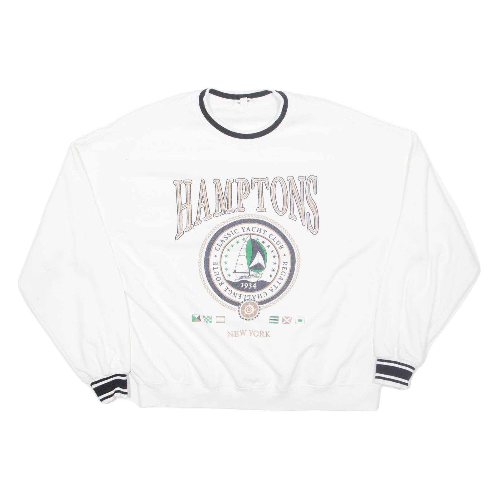 GARAGE Hamptons Yacht Club Womens Sweatshirt White USA M