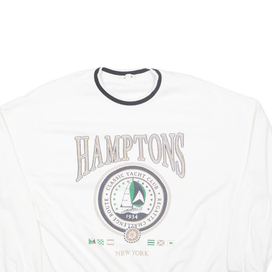 GARAGE Hamptons Yacht Club Womens Sweatshirt White USA M