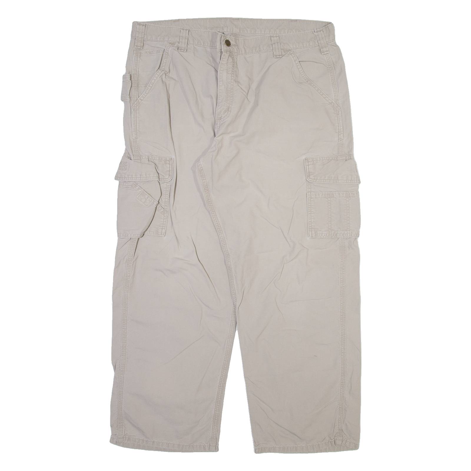 CARHARTT Carpenter Mens Trousers Grey Relaxed Straight W40 L30