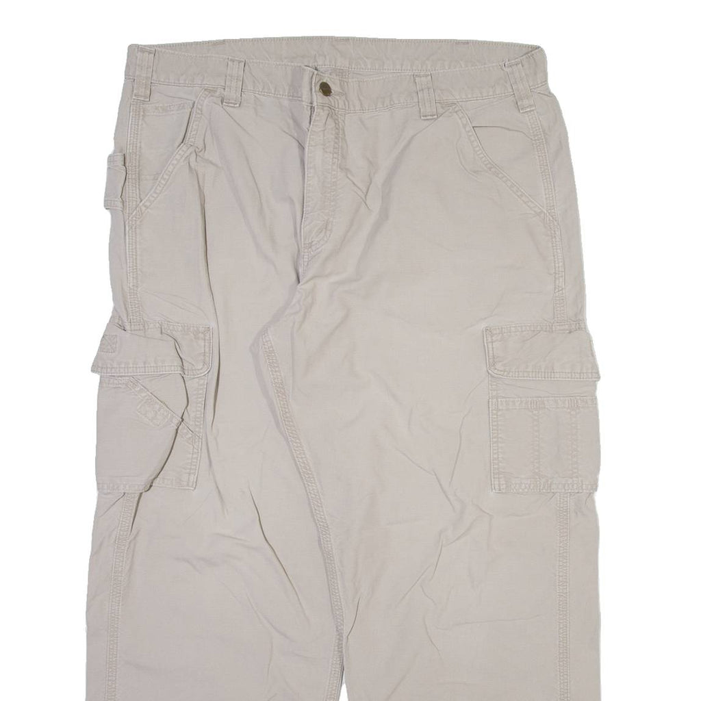 CARHARTT Carpenter Mens Trousers Grey Relaxed Straight W40 L30