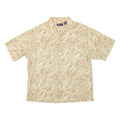 FADED GLORY Mens Hawaiian Shirt Beige Crazy Pattern L