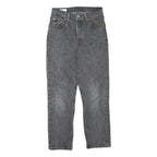 LEVI'S 501 Womens Jeans Grey Regular Straight Denim Medium W25 L26 Classic