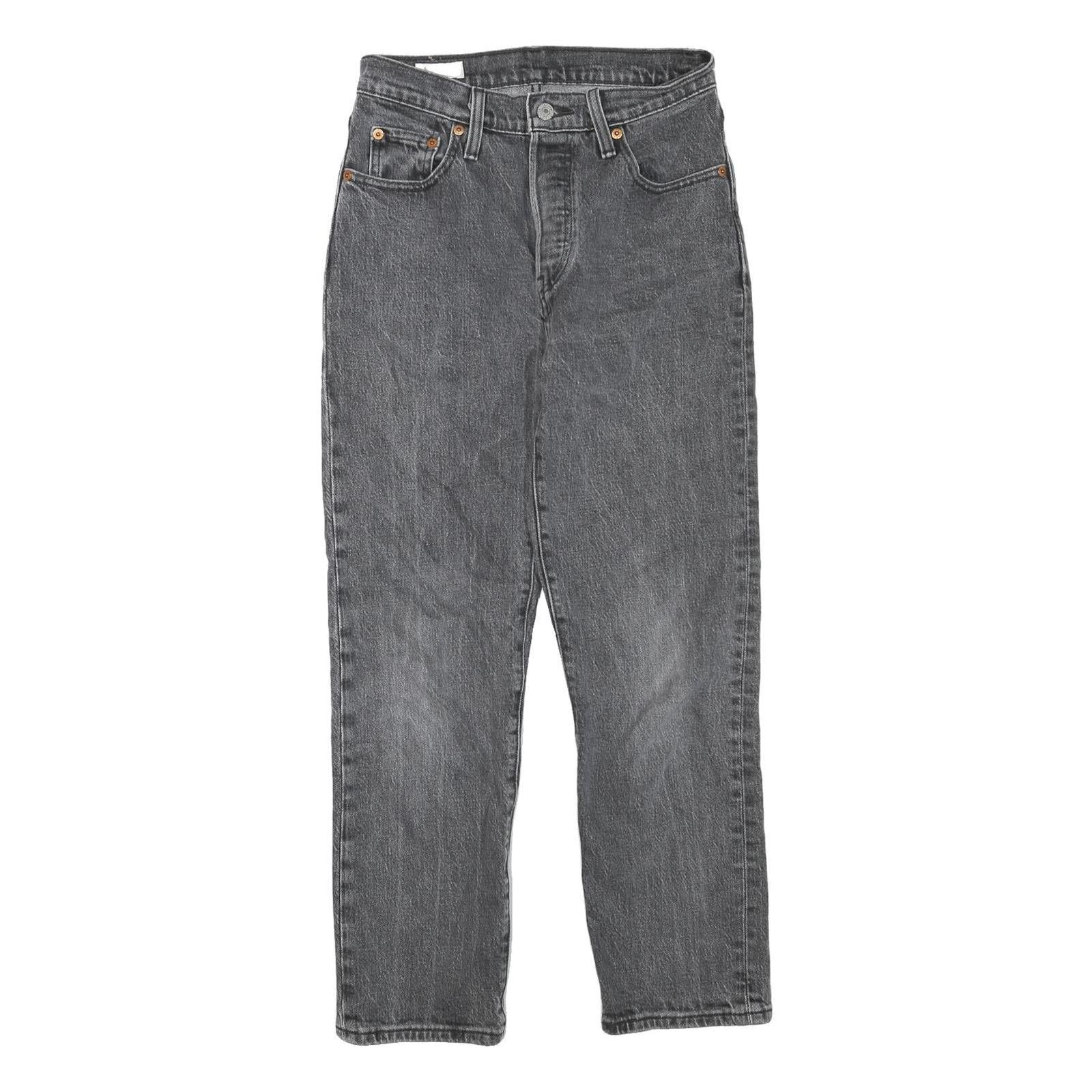 LEVI'S 501 Womens Jeans Grey Regular Straight Denim Medium W25 L26 Classic