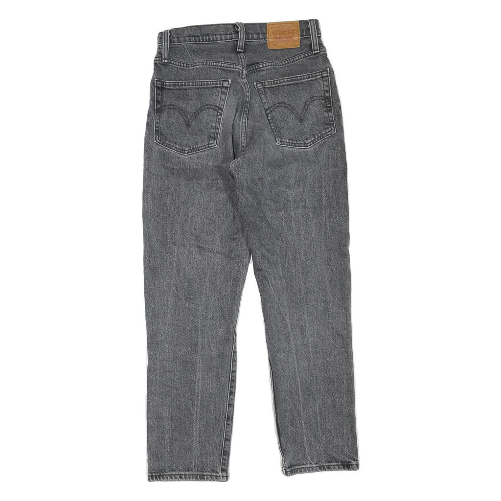 LEVI'S 501 Womens Jeans Grey Regular Straight Denim Medium W25 L26 Classic