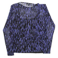 C&A Womens Printed Top Blue Long Sleeve Animal Print L