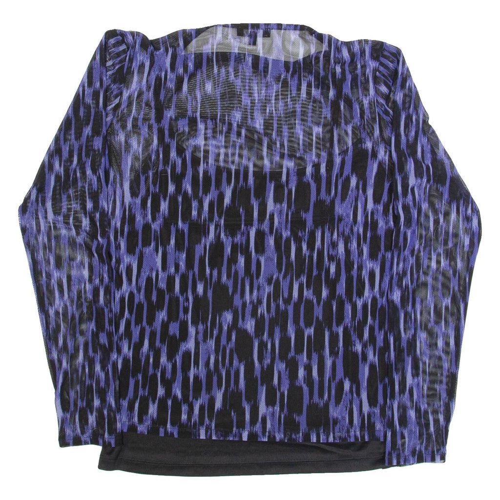 C&A Womens Printed Top Blue Long Sleeve Animal Print L