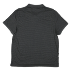 CALVIN KLEIN Mens Black Pinstripe Short Sleeve Polo Shirt M Cotton Casual