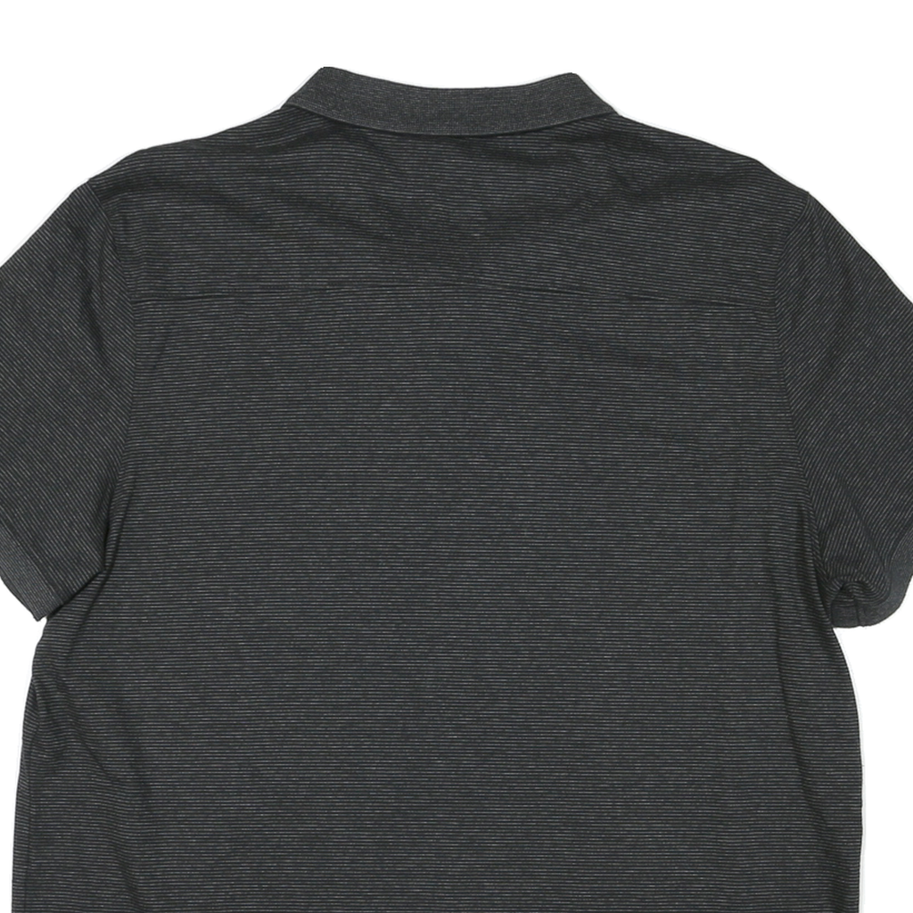 CALVIN KLEIN Mens Black Pinstripe Short Sleeve Polo Shirt M Cotton Casual