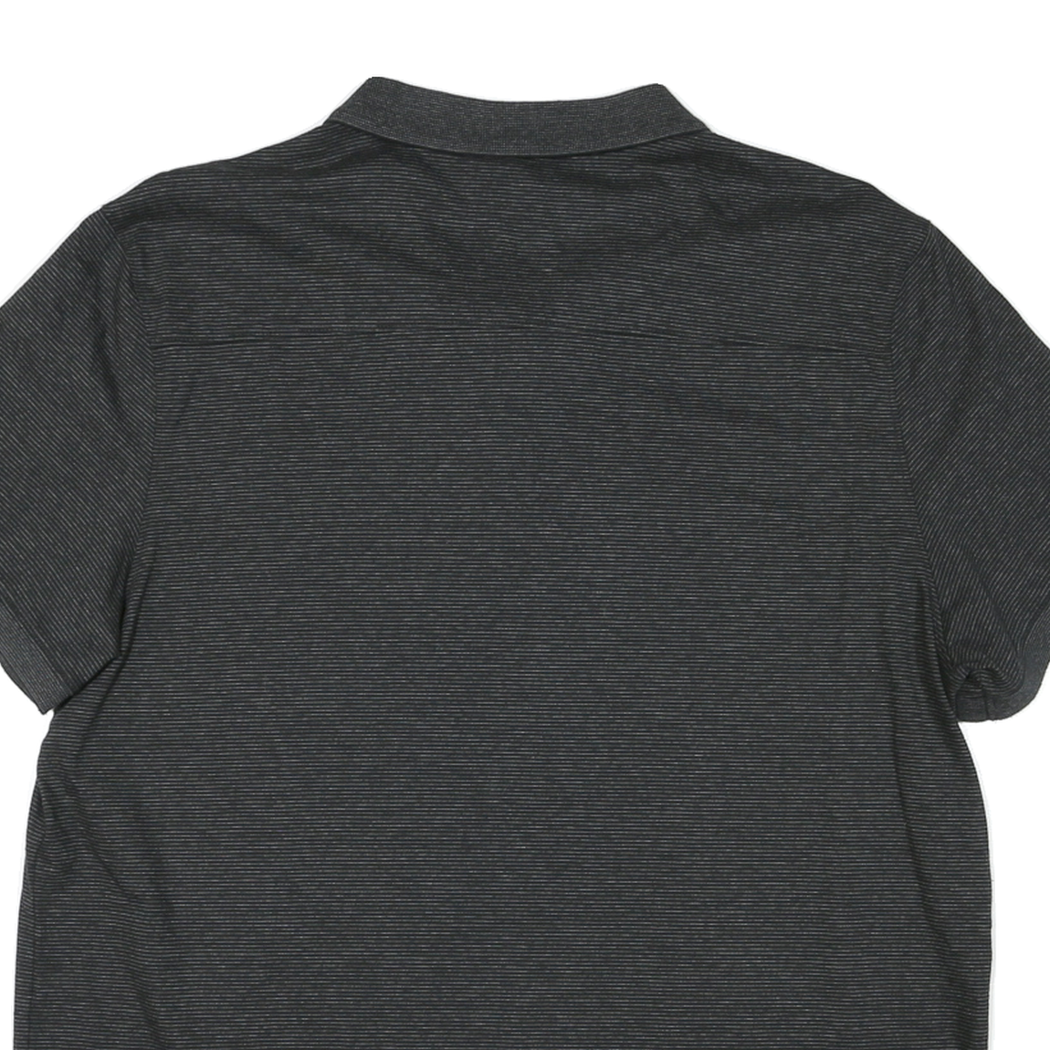 CALVIN KLEIN Mens Black Pinstripe Short Sleeve Polo Shirt M Cotton Casual