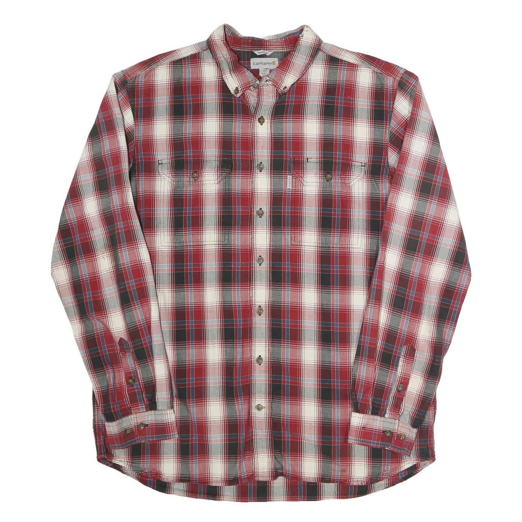 CARHARTT Mens Red Black & White Check Shirt XL Button-Down Collar Casual