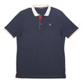 FILA Mens Navy Blue & White Short Sleeve Polo Shirt L Classic Logo Casual