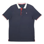 FILA Mens Navy Blue & White Short Sleeve Polo Shirt L Classic Logo Casual