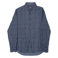 TOMMY HILFIGER Fitted Mens Shirt Blue Check Long Sleeve M