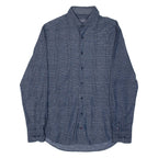 TOMMY HILFIGER Fitted Mens Shirt Blue Check Long Sleeve M
