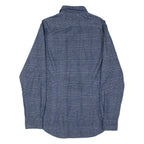 TOMMY HILFIGER Fitted Mens Shirt Blue Check Long Sleeve M