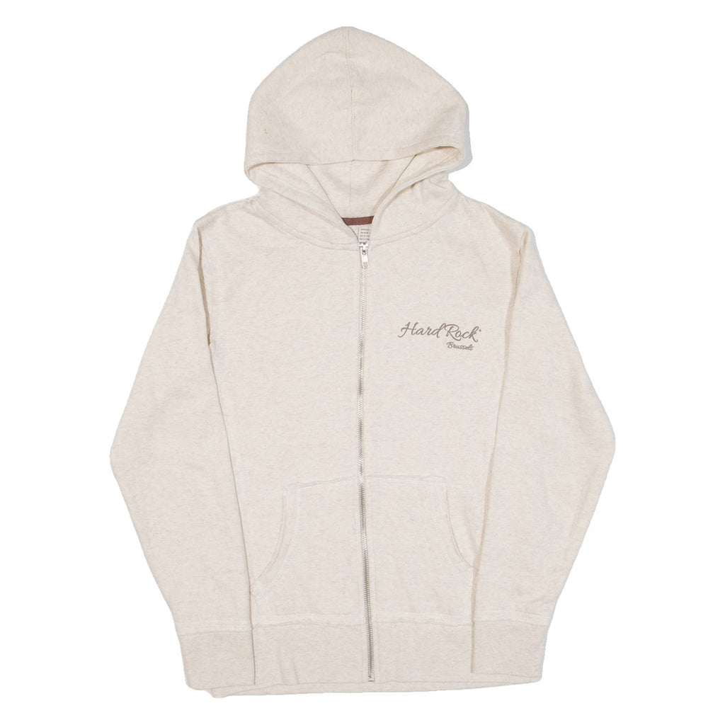 HARD ROCK CAFE Brussels Womens Beige Hoodie Full Zip S