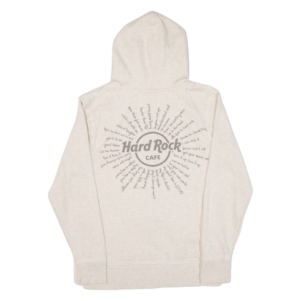 HARD ROCK CAFE Brussels Womens Beige Hoodie Full Zip S