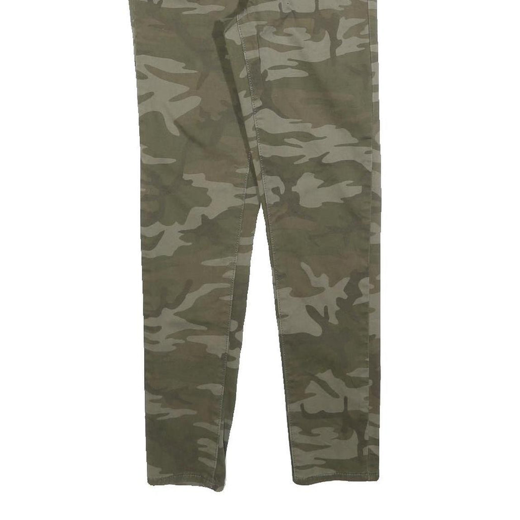 LEVI'S Womens Cotton Blend Green Camouflage Slim Skinny Trousers W26 L26