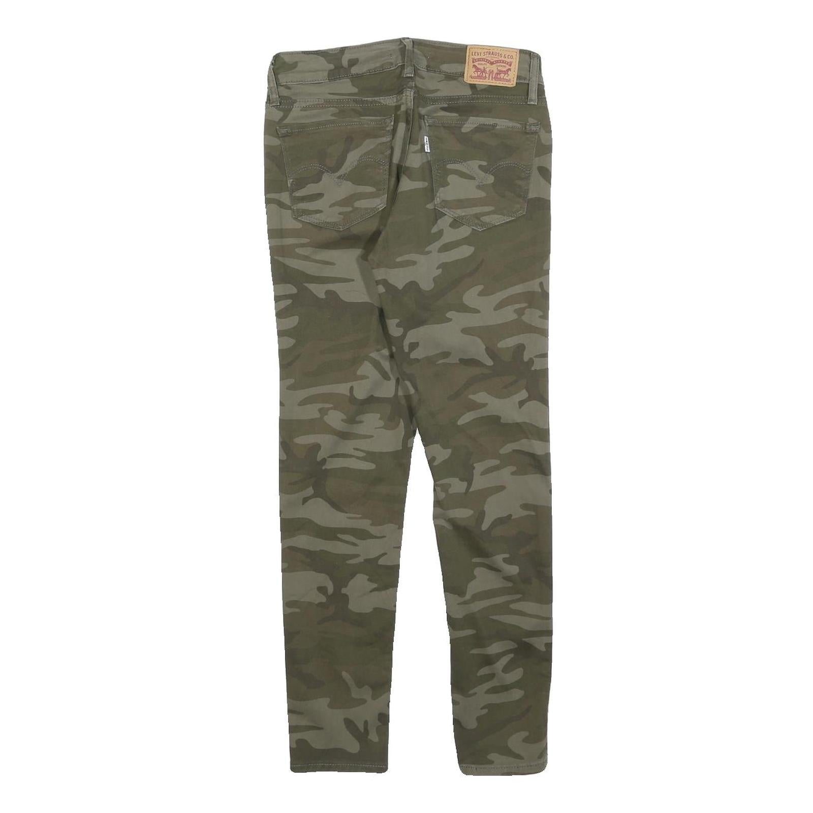 LEVI'S Womens Cotton Blend Green Camouflage Slim Skinny Trousers W26 L26