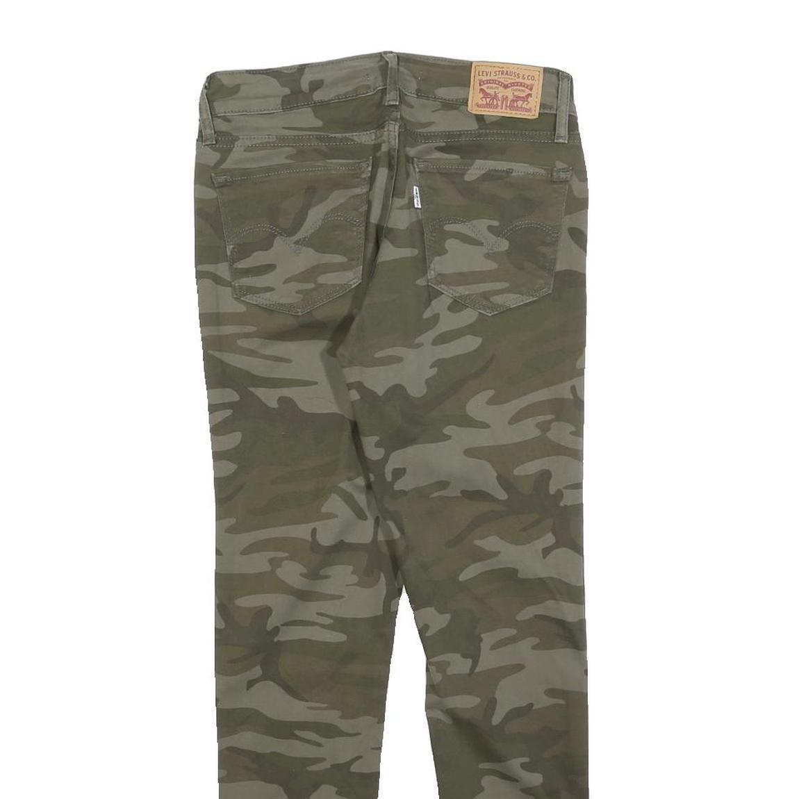 LEVI'S Womens Cotton Blend Green Camouflage Slim Skinny Trousers W26 L26
