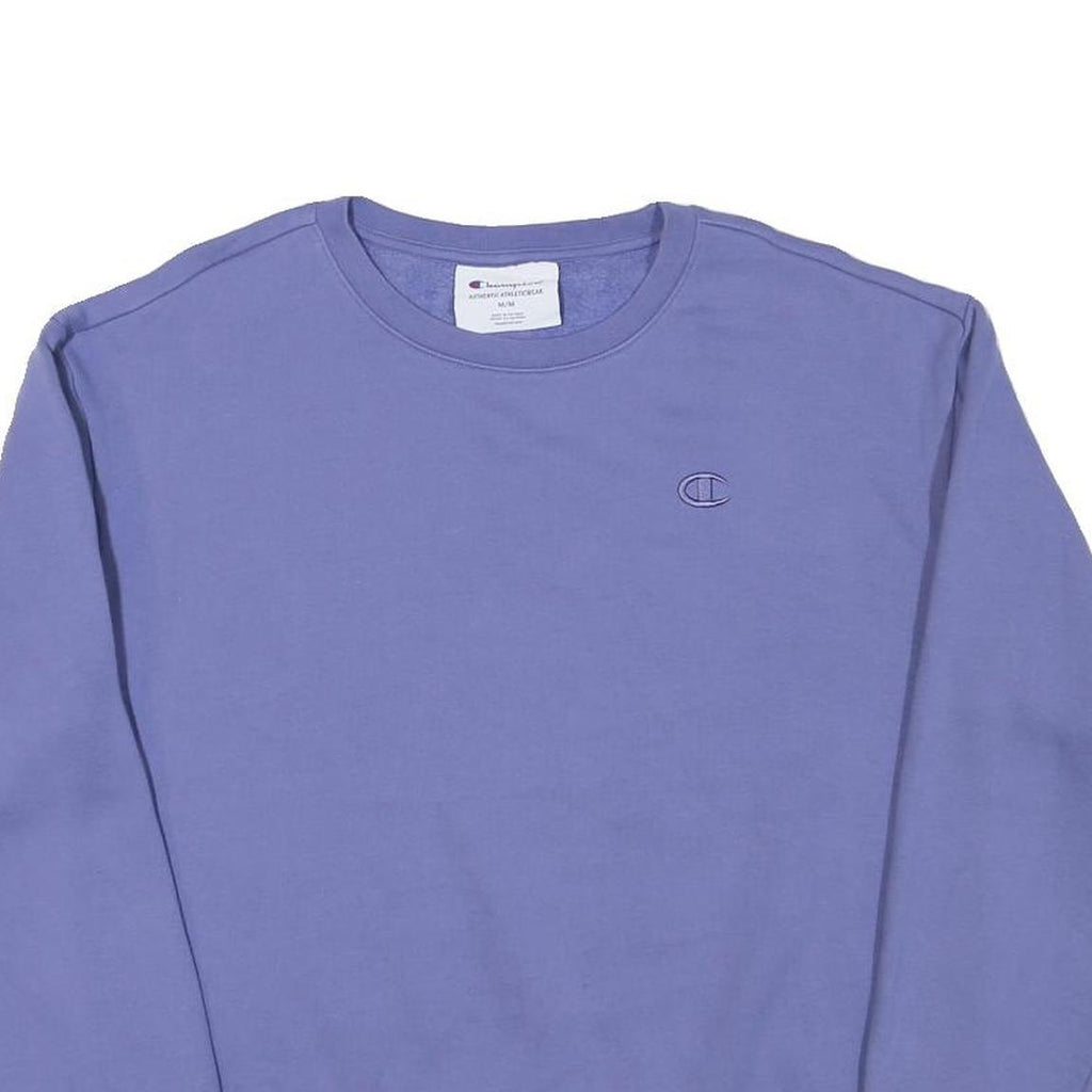 CHAMPION Mens Blue Crew Neck M Cotton Blend Pullover Sweatshirt Classic Logo