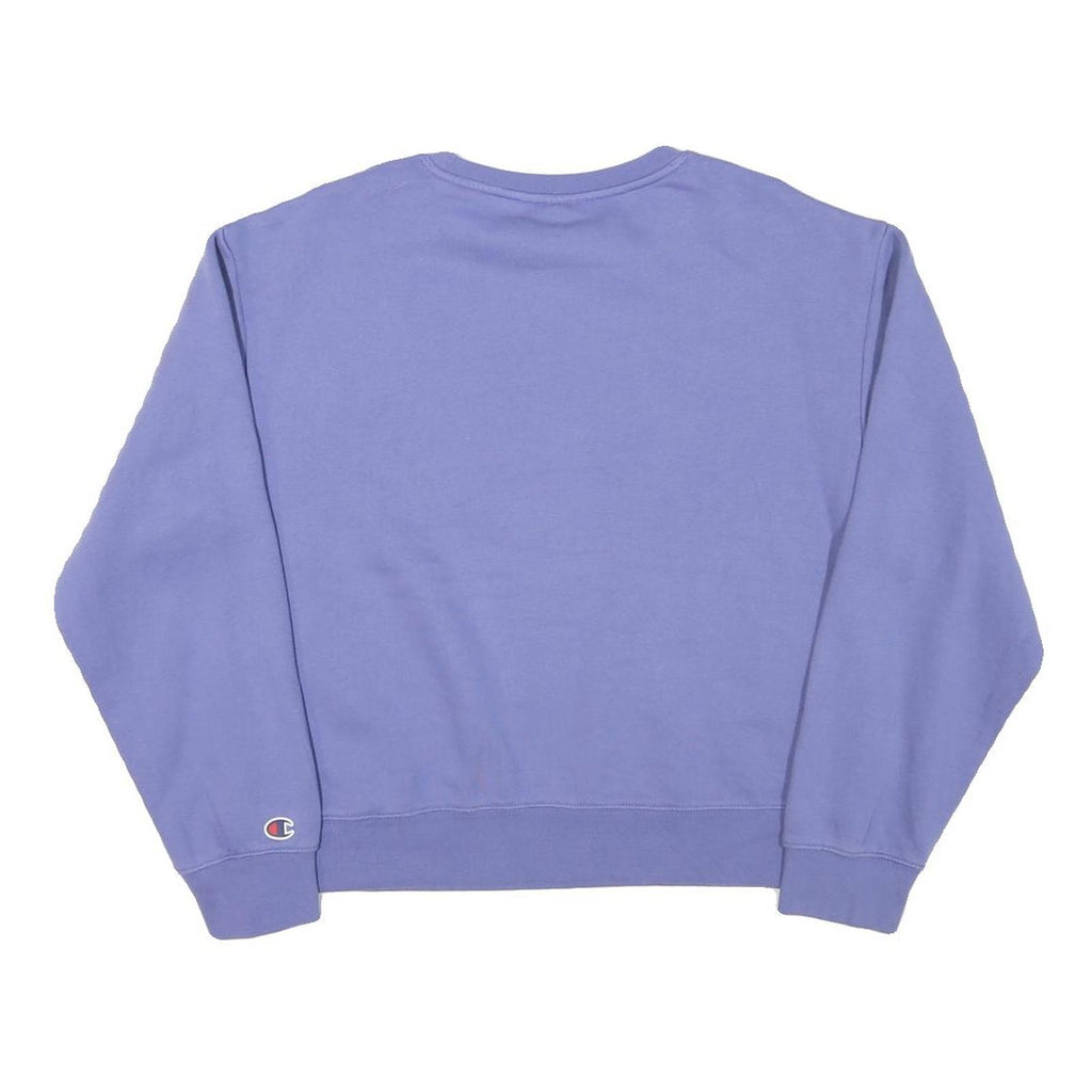 CHAMPION Mens Blue Crew Neck M Cotton Blend Pullover Sweatshirt Classic Logo