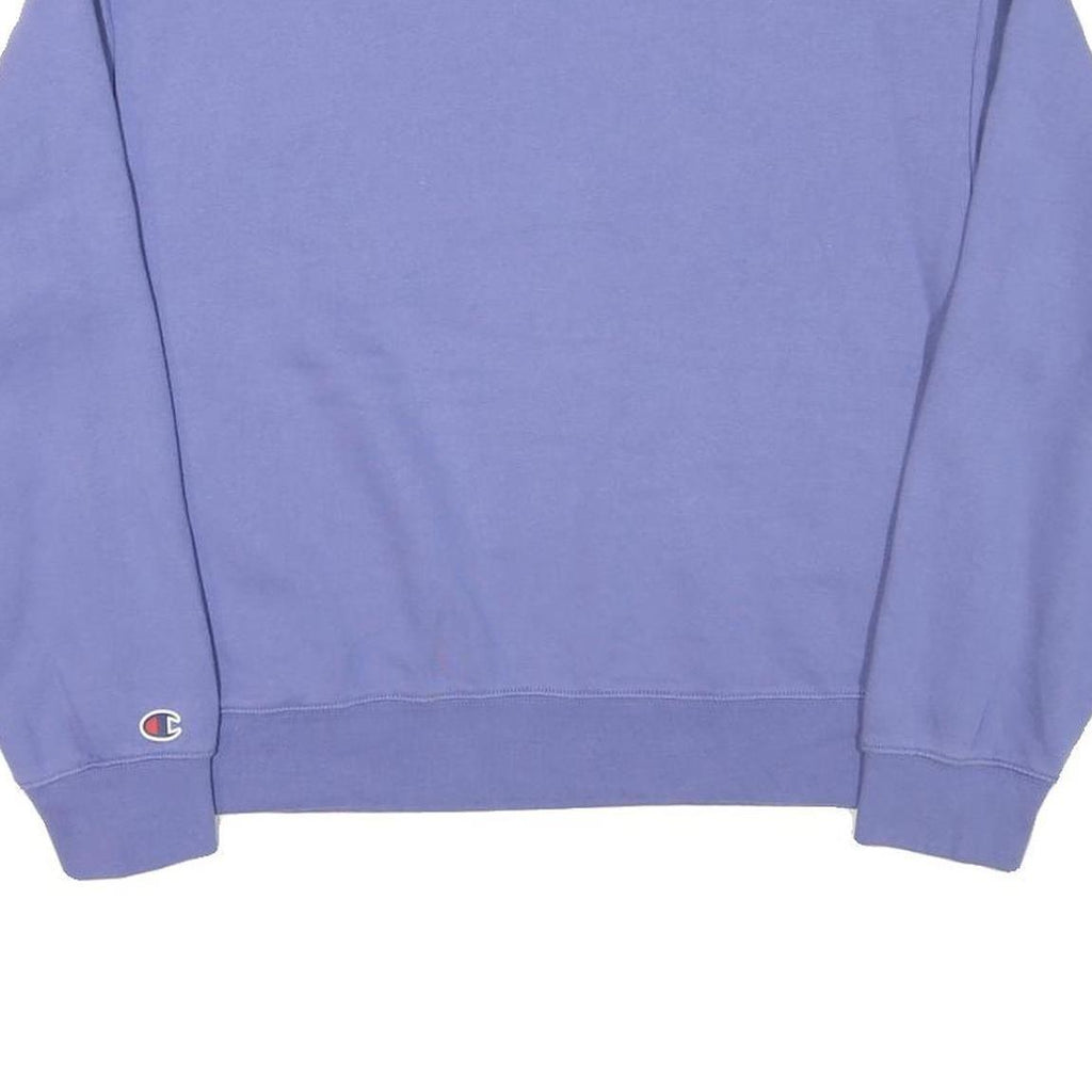 CHAMPION Mens Blue Crew Neck M Cotton Blend Pullover Sweatshirt Classic Logo