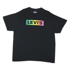 LEVI'S Mens Black Cotton Blend Graphic T-Shirt XL Short Sleeve Crew Neck Logo