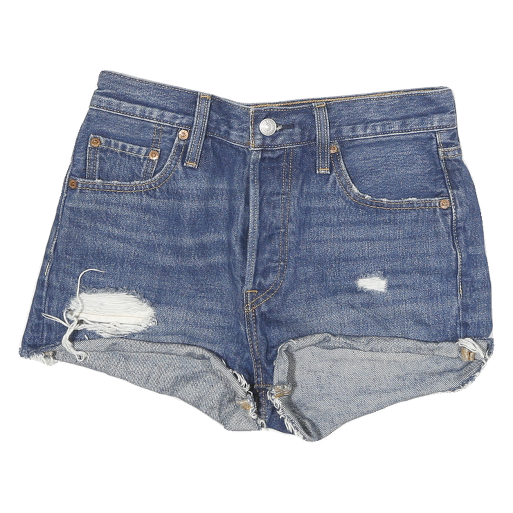 LEVI'S Womens Denim Blue Cut-Off Shorts M W28 Distressed Casual Summer