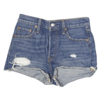 LEVI'S Womens Denim Blue Cut-Off Shorts M W28 Distressed Casual Summer