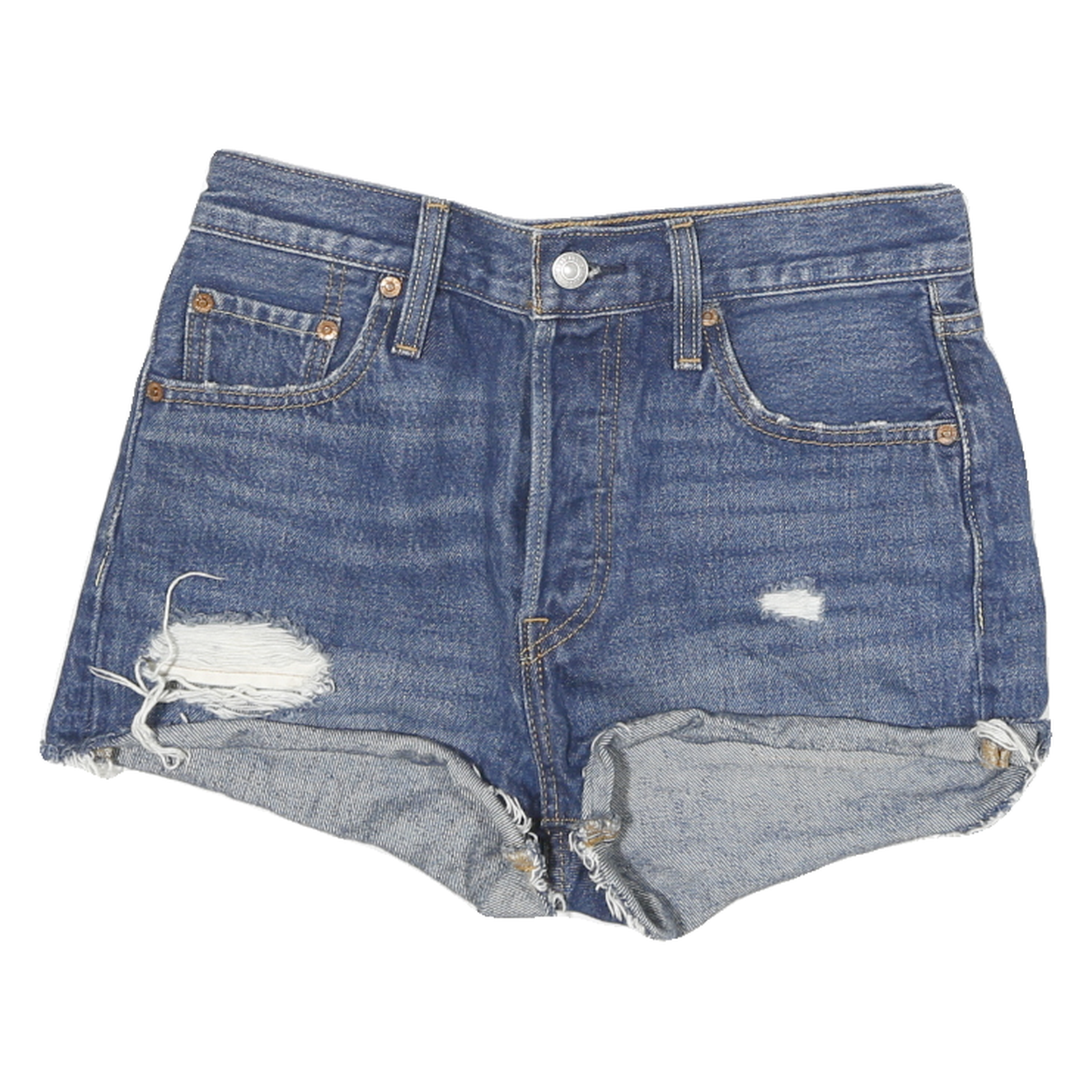 LEVI'S Womens Denim Blue Cut-Off Shorts M W28 Distressed Casual Summer