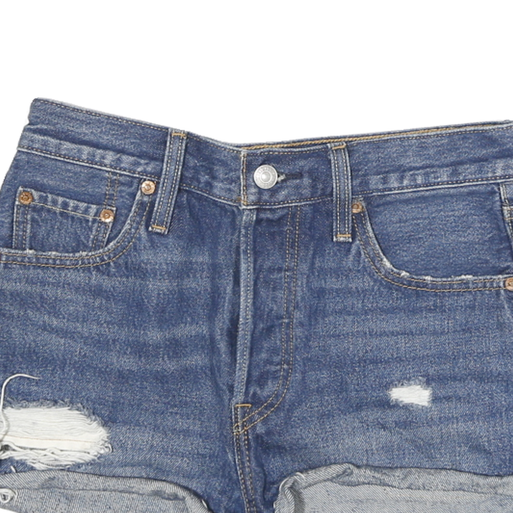 LEVI'S Womens Denim Blue Cut-Off Shorts M W28 Distressed Casual Summer