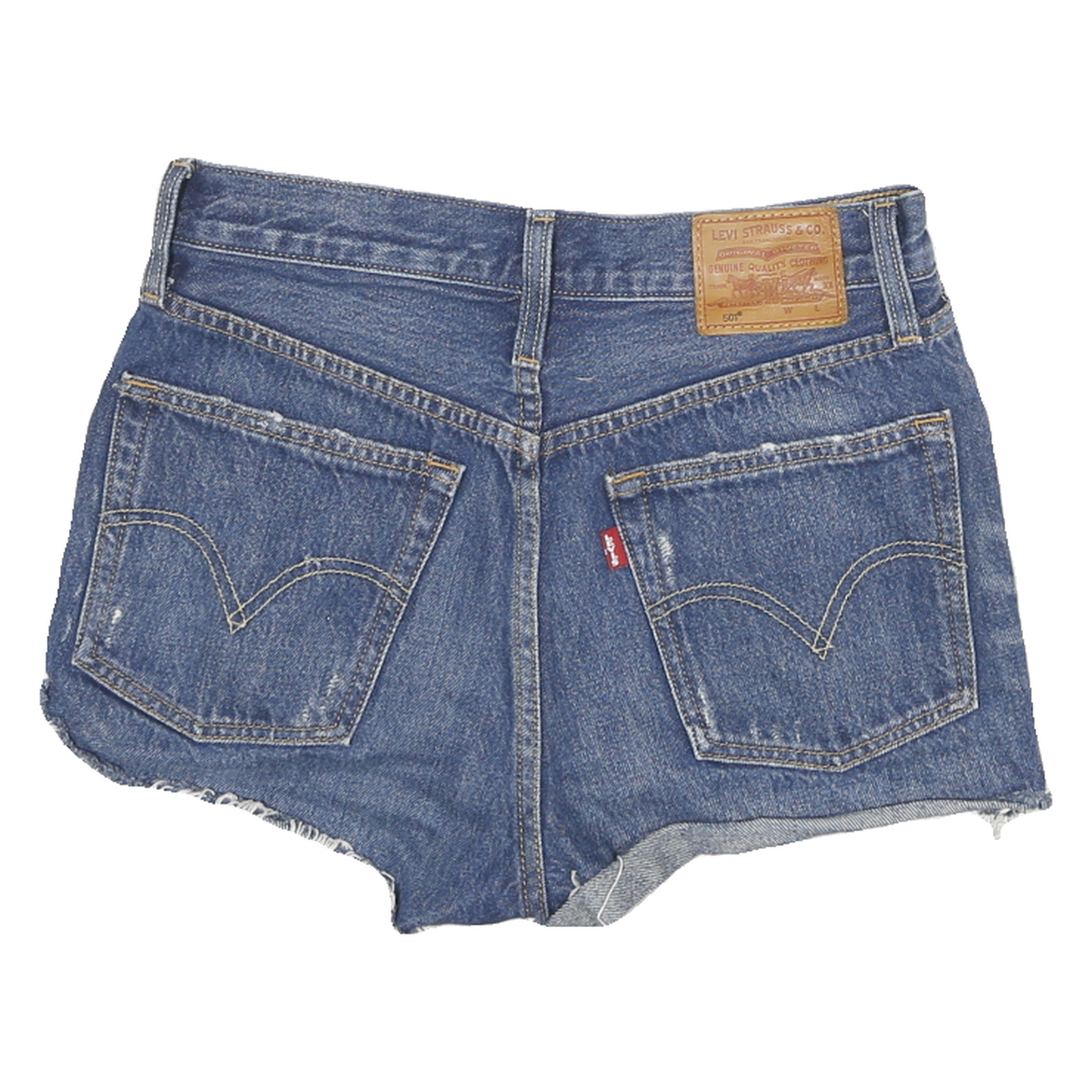 LEVI'S Womens Denim Blue Cut-Off Shorts M W28 Distressed Casual Summer