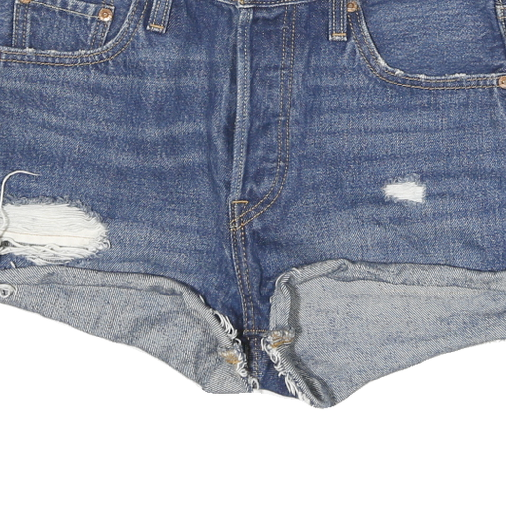 LEVI'S Womens Denim Blue Cut-Off Shorts M W28 Distressed Casual Summer