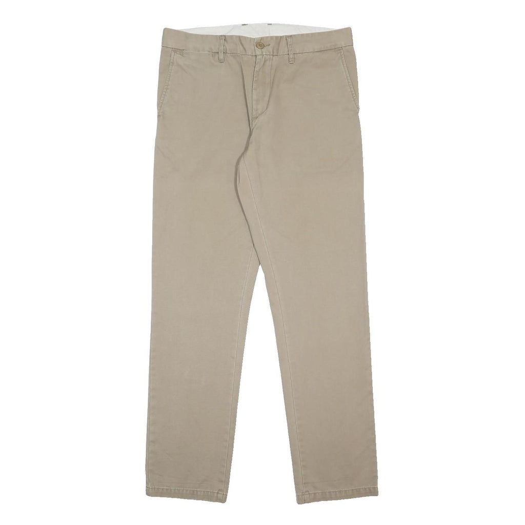 CARHARTT Mens Slim Beige Cotton Trousers W31 L32 Casual Zip Closure