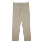 CARHARTT Mens Slim Beige Cotton Trousers W31 L32 Casual Zip Closure