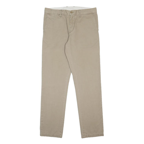 CARHARTT Mens Slim Beige Cotton Trousers W31 L32 Casual Zip Closure