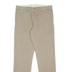 CARHARTT Mens Slim Beige Cotton Trousers W31 L32 Casual Zip Closure