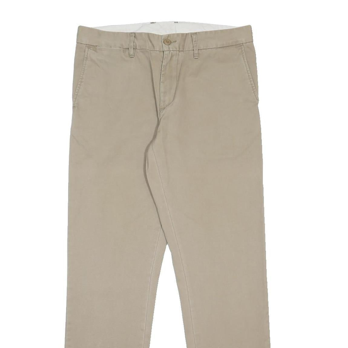CARHARTT Mens Slim Beige Cotton Trousers W31 L32 Casual Zip Closure