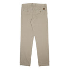 CARHARTT Mens Slim Beige Cotton Trousers W31 L32 Casual Zip Closure