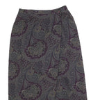 TALBOTS Womens Purple Paisley Wool Midi Pencil Skirt Size S Classic Design