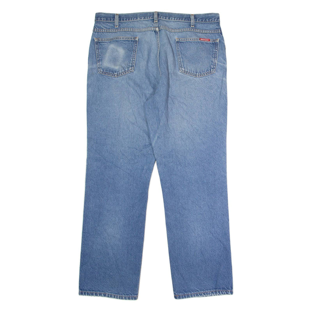 DICKIES Mens Jeans Blue Regular Straight Stone Wash W40 L32