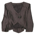 STETTLER AND CO Womens Brown Button Jacket S Polyester Blend Tailored