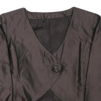 STETTLER AND CO Womens Brown Button Jacket S Polyester Blend Tailored