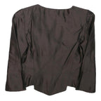 STETTLER AND CO Womens Brown Button Jacket S Polyester Blend Tailored