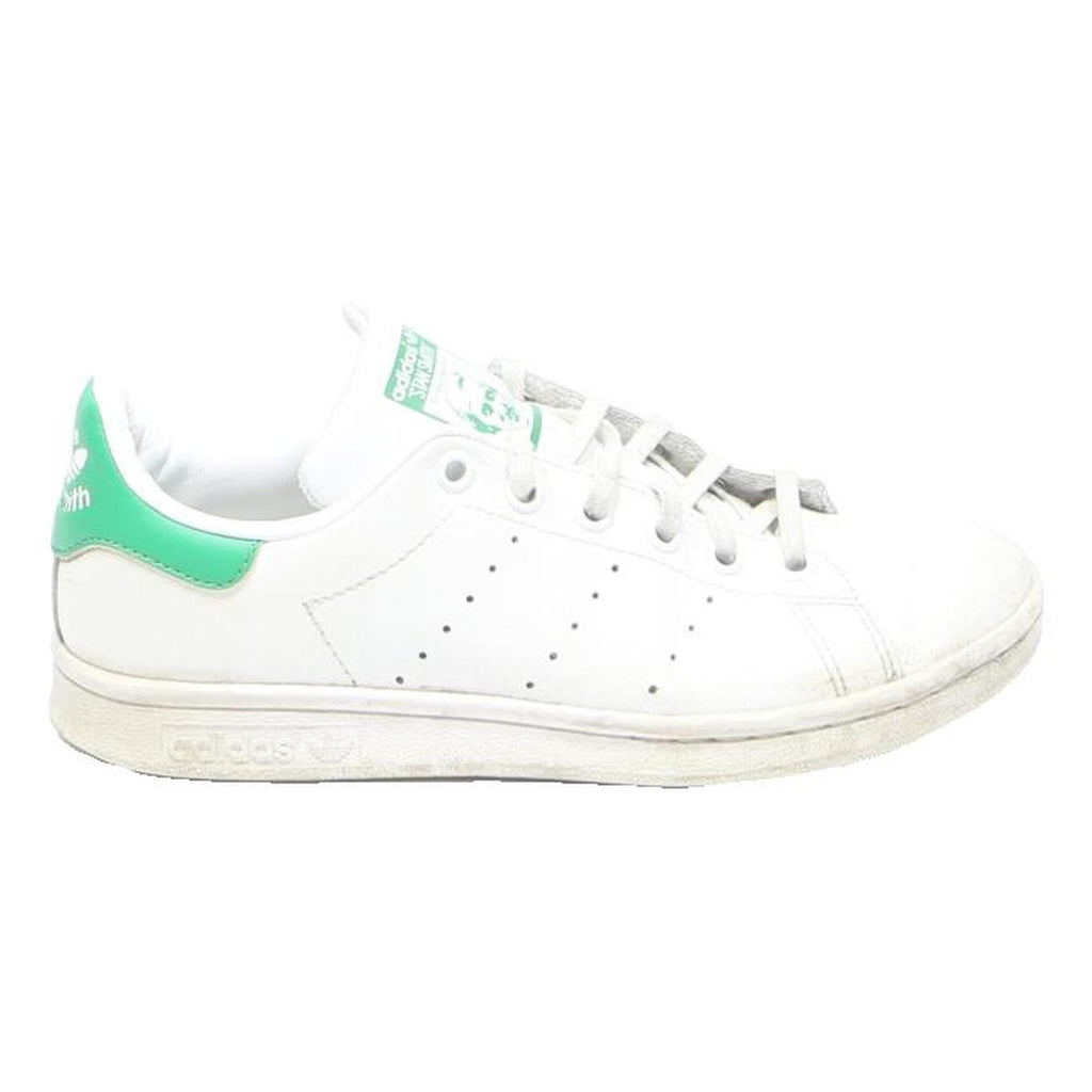 ADIDAS Stan Smith Womens Lace-Up Trainers White & Green Leather UK 4 Classic